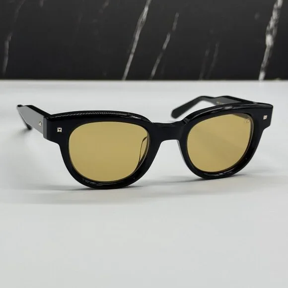 NEW VALENTINO VLS-163A BLACK BROWN ROUND SUNGLASSES VALENTINO - Picture 5 of 10